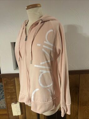Calvin Klein Pale Pink Zip-Up Hoodie